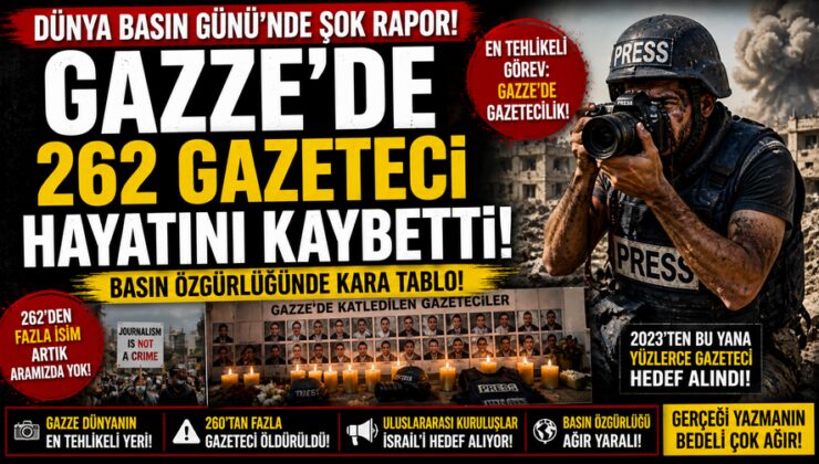 Dünya Basın Günü’nde Çarpıcı Rapor: Gazze’de 260’tan Fazla Gazeteci Hayatını Kaybetti
