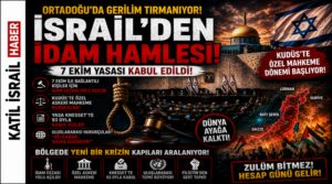 Dünya hukuk tarihine bir kara leke daha ekleniyor! Gazze'de on binlerce sivili katleden işgalci İsrail, şimdi de hukuk kılıfı altında "resmi cinayetlere" hazırlanıyor. İsrail Parlamentosu (Knesset), 7 Ekim operasyonuyla bağlantılı olduğu iddia edilen kişiler için "idam cezası" verilmesine imkan tanıyan yasayı kabul etti. Kudüs'te kurulacak özel bir mahkeme ile direnişçilerin hayatına hukuksuz bir şekilde son verilmesinin önü açıldı. Bu karar, İsrail'in sıkıştığı köşeden "idam sehpalarıyla" çıkma çabasından başka bir şey değildir!